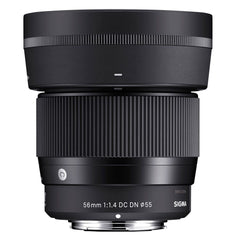 Sigma 56MM F1.4 DC DN C Lens - Front view showcasing compact design and wide aperture for portrait photography