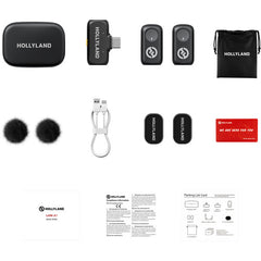 Hollyland LARK A1 Duo (Space Gray, with USB-C RX + Charging Case) Wireless Microphone