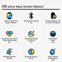 i10 Ultra Max Smart Watch with Health Tracking Features - Perfect for Fitness Enthusiasts