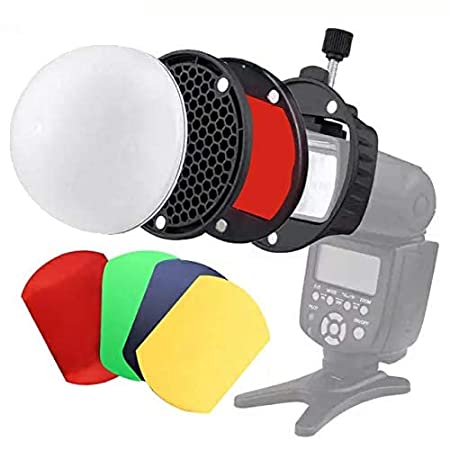 TRIOPO Flash Light Modifier Kit Mount Adapter & Diffuser Ball & Honeycombs Reflector