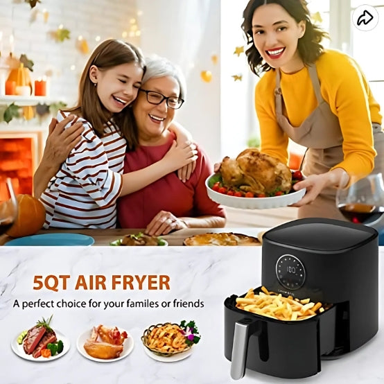 CROWNFUL Air Fryer 4.5 L, LCD Digital Touch Screen