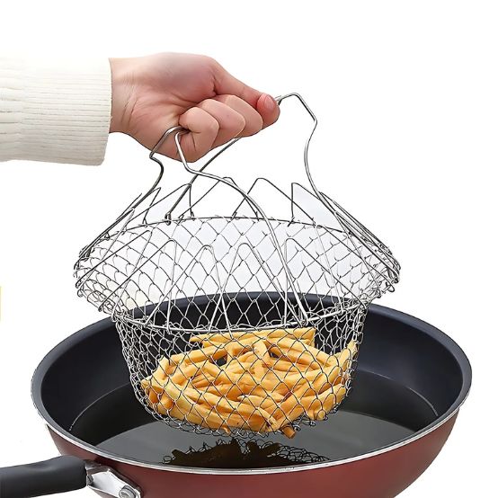 Steam Rinse Strain Folding Frying Basket