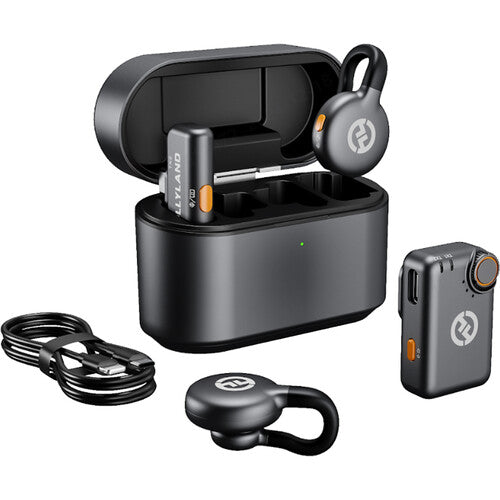 Hollyland LARK M2S Combo (Space Gray, with Camera RX + USB-C RX + USB-C to Lightning Cable) Wireless Microphone
