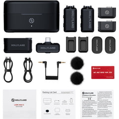 Hollyland LARK MAX 2 Combo (Space Gray, with Camera RX + USB-C RX) Wireless Microphone