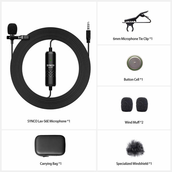 SYNCO Lav-S6E Wired Lavalier Microphone