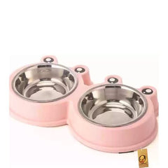 Frog Design Resin Stainless Steel Pet Bowl