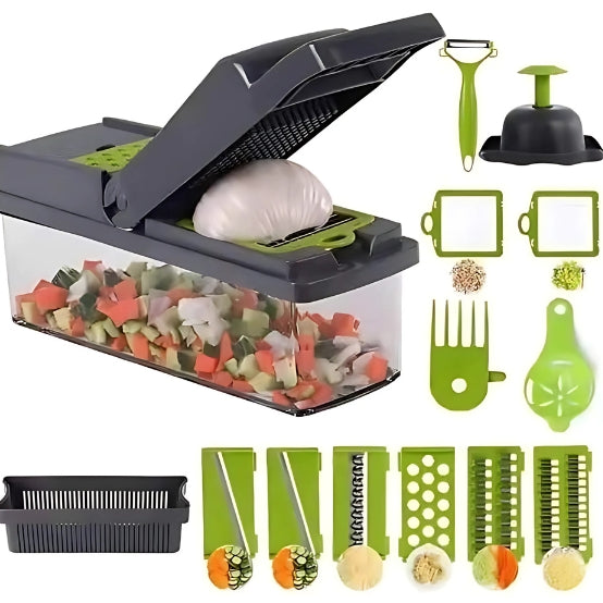 Vegetable cutter - Slicer cutter - Fruit cutter - Slicer - Chopper - Multifunctional cutter - 14 in 1 cutter