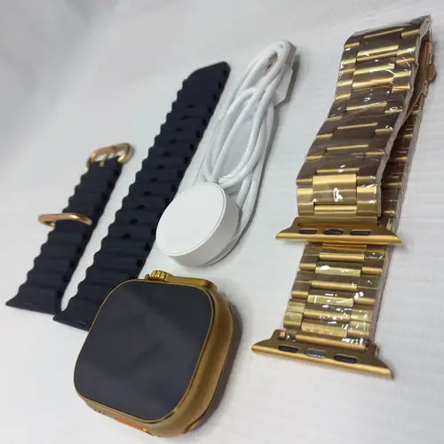 g9 ultra max smart watch in golden chain