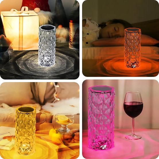 Touch Control Rechargeable Rose Diamond Table Lamp