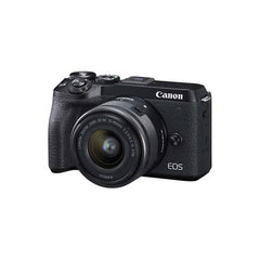 Canon EOS M6 Mark II Mirrorless Digital Camera with 15-45mm Lens With Eos M mount Adaptor