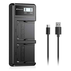 sony 970 Replacement Batteries and Dual USB Charger for Sony