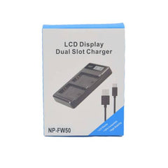 LCD USB Dual Charger for Sony NP-FW50, NP-FW 50, NPFW50 InfoLITHIUM W-Series Battery