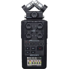 Zoom H6 All Black 6-Input / 6-Track Portable Handy Recorder with Single Mic Capsule (Black)