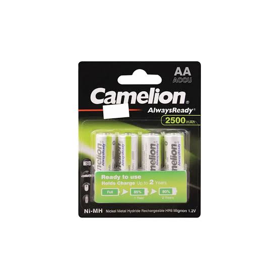 Camelion AlwaysReady AA Ni-MH 2500mAh Rechargeable Battery, 4-Pack,