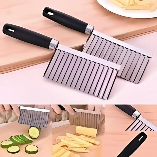 Potato French Fries Cutter Wavy Crinkle Knife