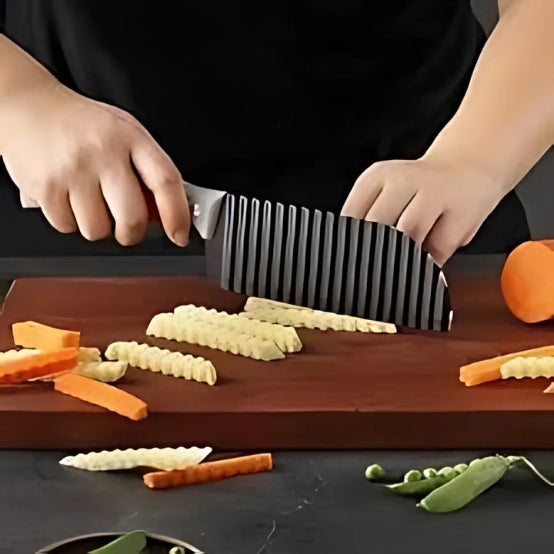 Potato French Fries Cutter Wavy Crinkle Knife