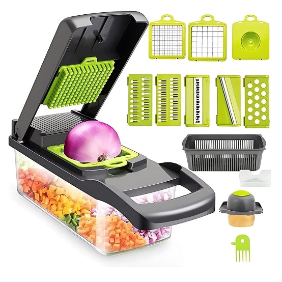 Vegetable cutter - Slicer cutter - Fruit cutter - Slicer - Chopper - Multifunctional cutter - 14 in 1 cutter