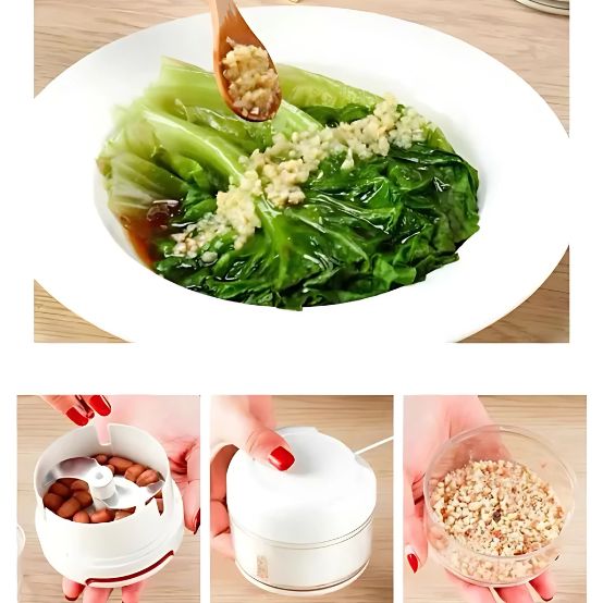 Mini Garlic Chopper, Multifunctional Hand Held Vegetable Chopper