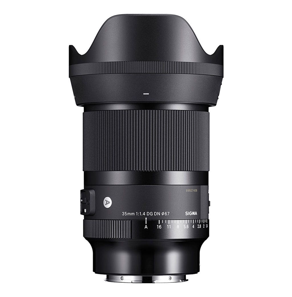 Sigma 35mm F1.4 DG DN Art lens with hood for Sony E, L-Mount- Delenzo Mart